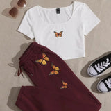 2 Piece Butterfly Summer Tracksuit