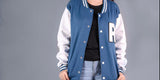 Sky Blue A Print Baseball Jacket